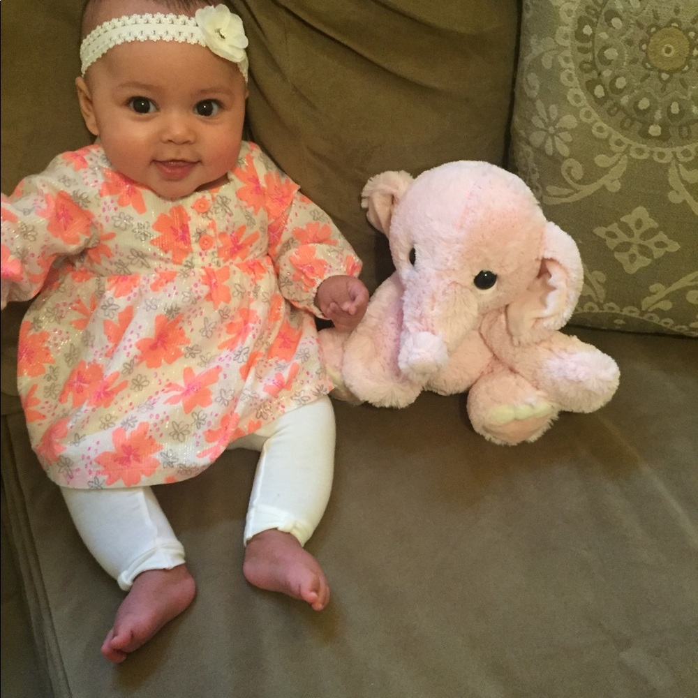 Coral baby girl dress 0-3 months